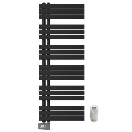 DRL E-Comfort Kelly links elektrische radiator met Remote thermostaat met afstandsbediening (Mat zwart) Betaalbaar
