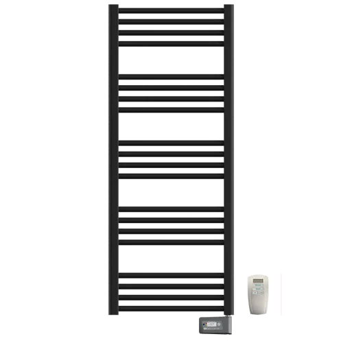 DRL E-Comfort Roberta elektrische radiator met Remote thermostaat met afstandsbediening (Mat zwart) Flitsaanbieding