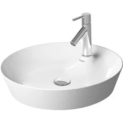 Veilige Betaling Duravit Cape Cod opzetwastafel rond, binnen- buitenzijde mat wit wondergliss (48 x 48 cm)