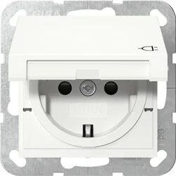 Meest Verkocht Gira Systeem 55 wandcontactdoos met randaarde en klapdeksel (Safety Plus) 16A - 250V