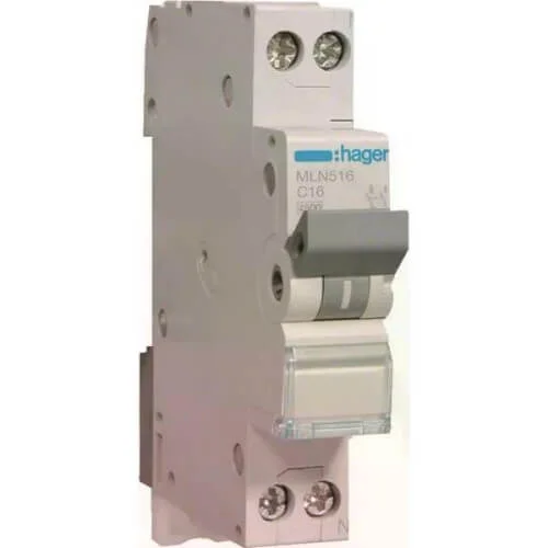 Hoge Kwaliteit Hager installatie-automaat (1 module breed) 16A, 1+N-polig