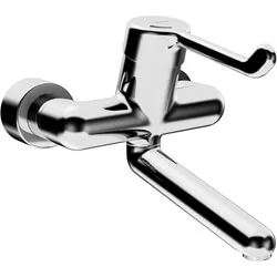 Must-Have Hansa Hansamedipro wandkraan met project veiligheidshendel, met draaibare uitloop 24.6cm met verdekte afsluitbare koppelingen chroom
