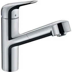 Hansgrohe Focus M42 1-greeps keukenmengkraan 150 met uittrekbare uitoop en sBox, rvs look Chroom Beste Prijs