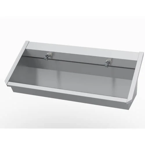 Dagaanbieding Intersan Sanilav muurwastrog met zelfsluitende muurkraan 2-personen RVS 120cm