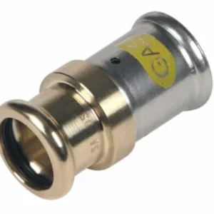 Henco gas rechte koppeling pers 26 x 15 Messing Betaalbaar