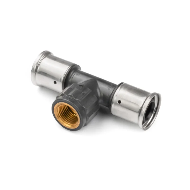 Henco pers t-stuk binnendraad 16 x 1/2" x 16 Messing Gecertificeerd