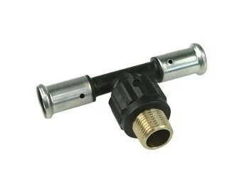Henco pers t-stuk buitendraad 16 x 1/2" x 16 Kunststof Gereduceerde Prijs