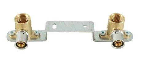 Multitubo muurplaat dubbel 20 x 1/2" messing 150 Weekendaanbieding