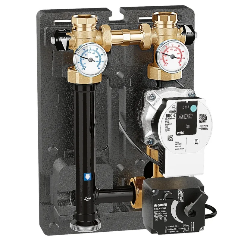 Caleffi / Wilo pompgroep gemotoriseerde regeling 25-70 Direct Verzonden