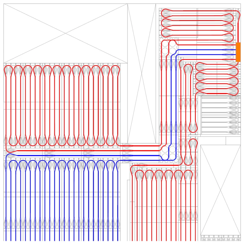 Vloerverwarming legplan Fermacell Therm25 droogbouw Dagaanbieding