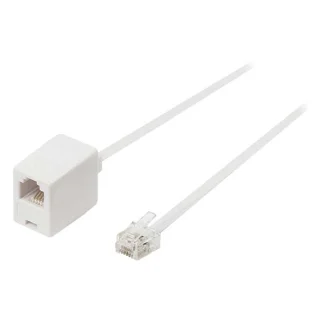 Telefoon verlengkabel RJ11 - 5 meter (Wit) Lage Kosten