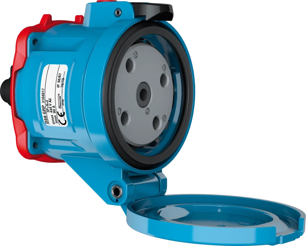 Koop Vandaag Marechal - 3164015 - Decontactor DS6 Contactdoos Poly Blauw Size.4 IP66/67 1P+N+A 90A 250V AC - 83400514