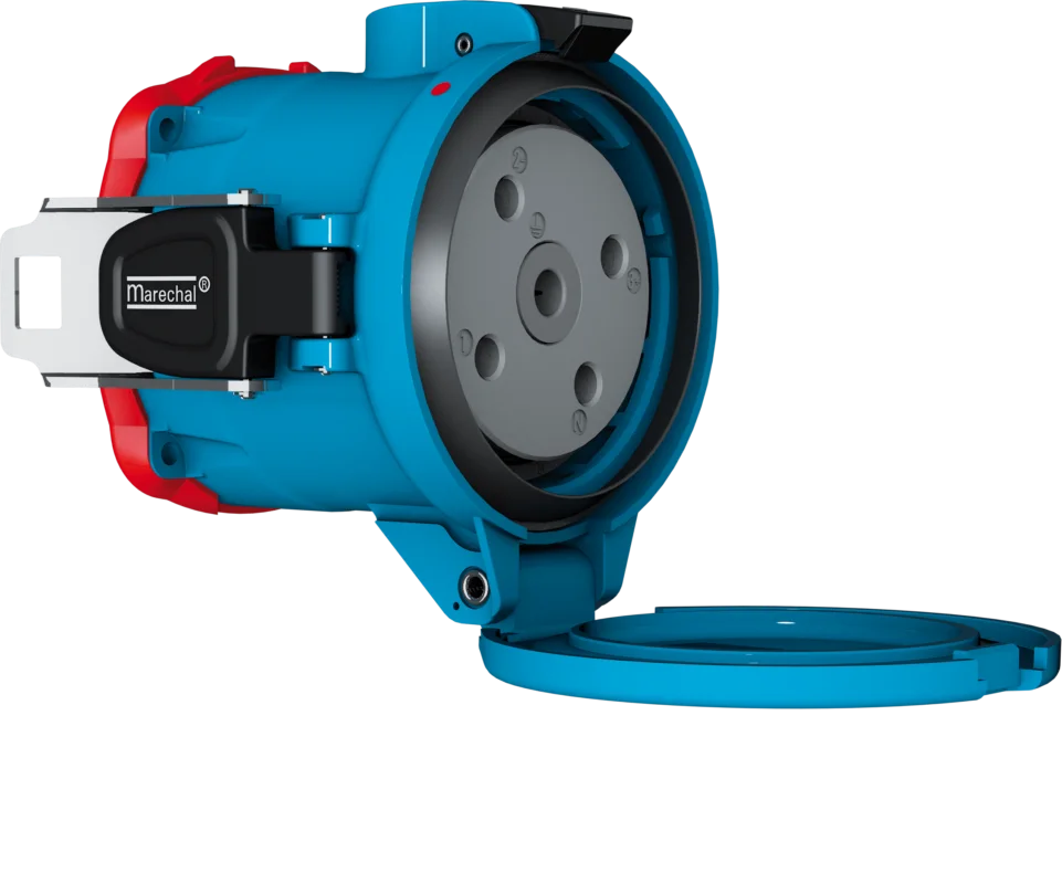Lage Prijs Marechal - 3194012 - Decontactor DS9 Contactdoos Poly Blauw Size.5 IP66/67/69 2P+A 150A 440V AC - 83400527