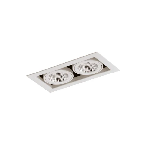 Koopje Prolumia Downlight ring, vierkant 140(130)mm, 2-voudig, wit draai-/kantelb