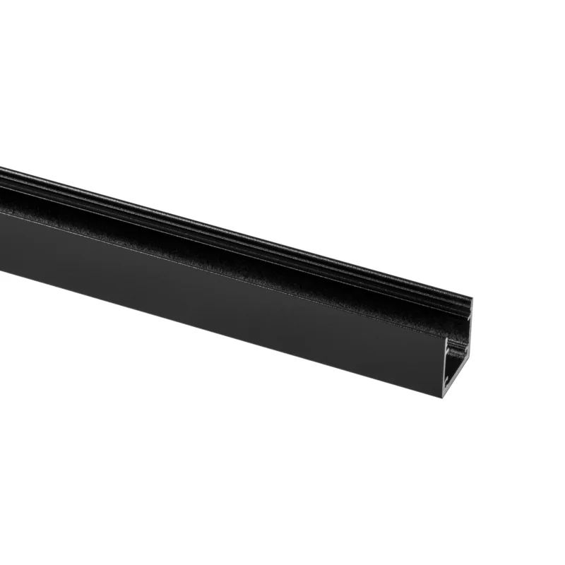 Betaalbaar Prolumia Aluminium profiel 3m zwart RAL 9005 mat, Opbouw, 25mm
