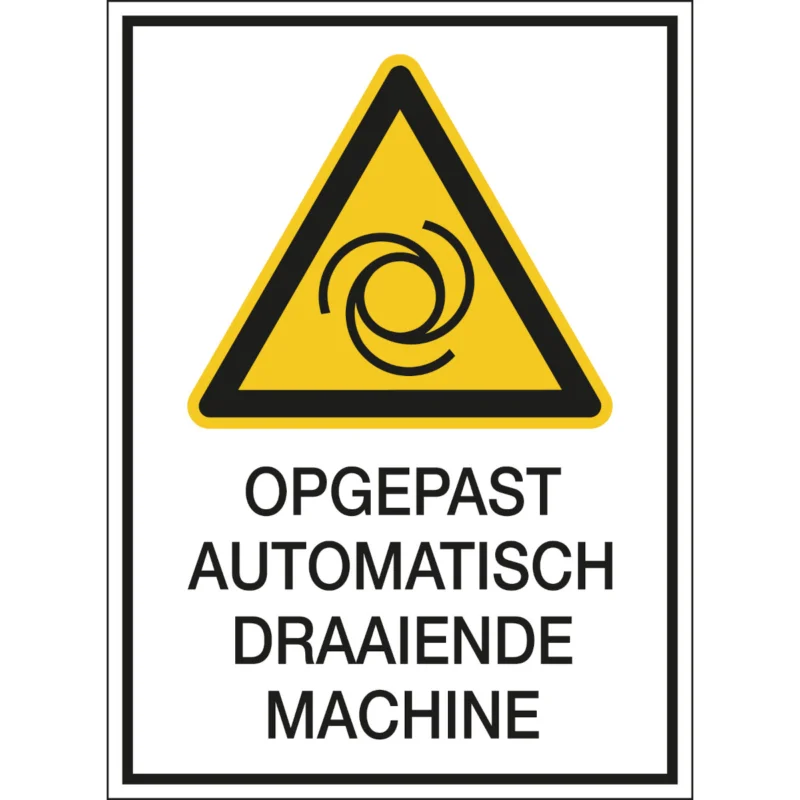 Weekendaanbieding Brady - Waarschuwingspictogram - A4 Sign - Opgepast automatisch draaiende machine - PIC 336-N-A4-B7527 - 808444 - 86808444