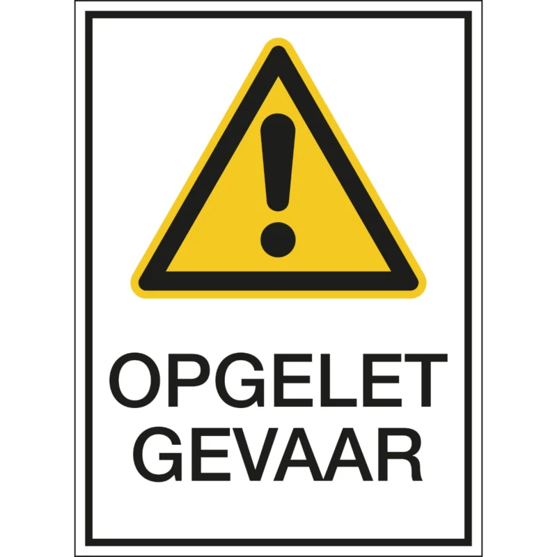 Brady - Waarschuwingspictogram - A4 Sign - Opgelet Gevaar - PIC 308-N-A4-B7541 - 808953 - 86808953 Uitverkoop