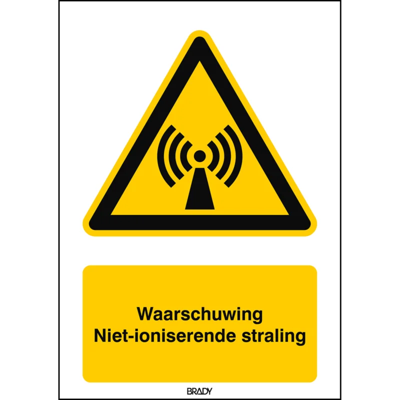 Brady - Waarschuwingspictogram - ISO 7010 Pictogrammen - Waarschuwing Niet-ioniserende straling - STNL W005-148x210-PE-CRD/1 - 827091 - 86827091 Merkproduct