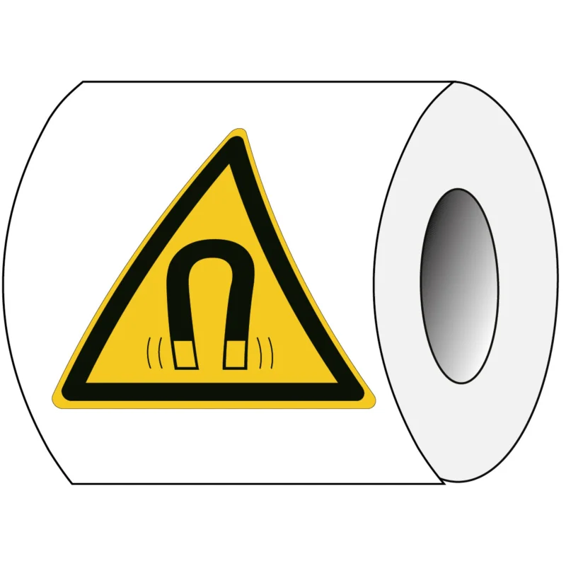 Brady - Waarschuwingspictogram - ISO Veiligheidspictogram - Waarschuwing Sterk magnetisch veld - PIC W006-Tri 025-PE-ROLL/1 - 827202 - 86827202 Betaalbaar