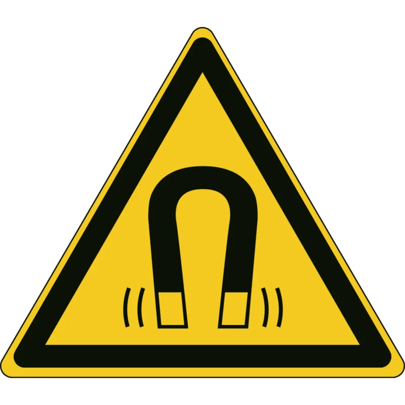 Beperkte Voorraad Brady - Waarschuwingspictogram - ISO Veiligheidspictogram - Waarschuwing Sterk magnetisch veld - PIC W006-Tri 100-PE-SHEET/3 - 827207 - 86827207