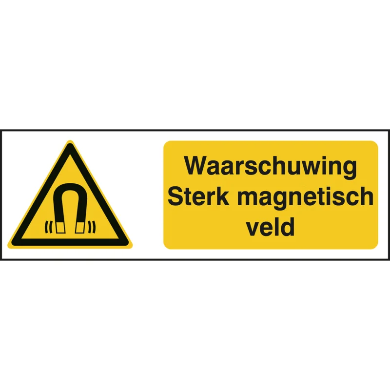 Brady - Waarschuwingspictogram - ISO 7010 Pictogrammen - Waarschuwing Sterk magnetisch veld - STNL W006-450x150-PP-CRD/1 - 827253 - 86827253 Aanbieding