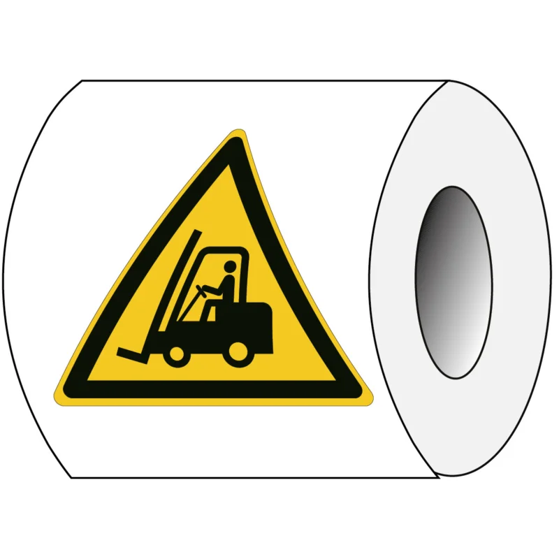 Brady - Waarschuwingspictogram - ISO Veiligheidspictogram - Waarschuwing Transportvoertuigen - PIC W014- Tri 050-PE-ROLL/1 - 828388 - 86828388 Premium