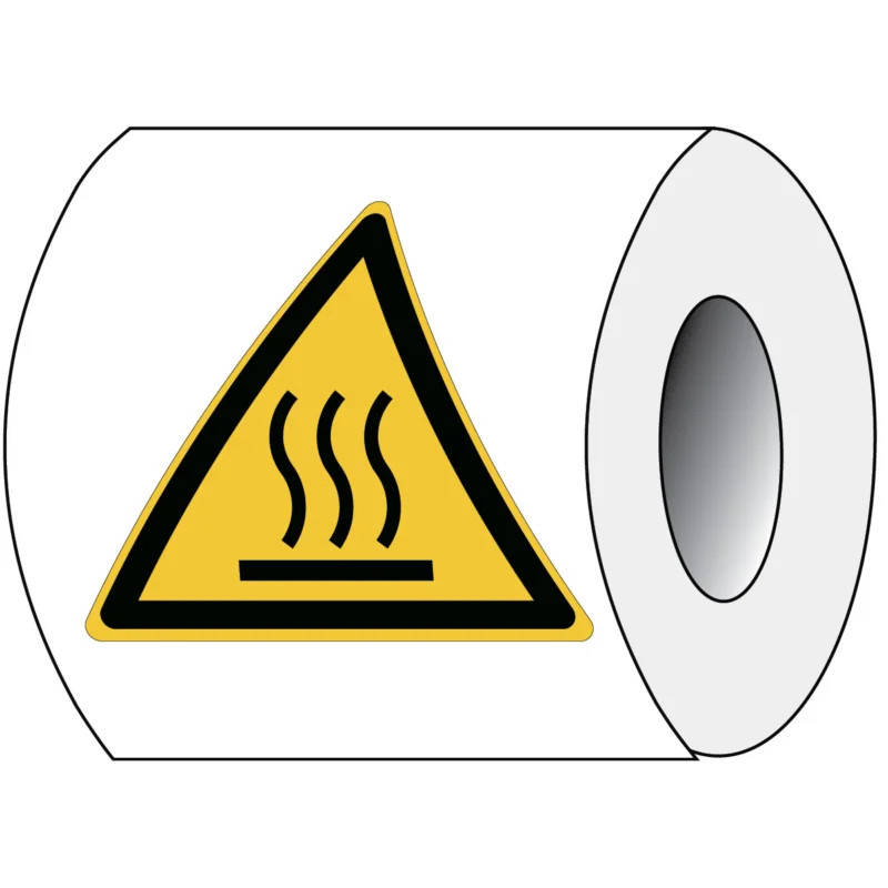 Actieprijs Brady - Waarschuwingspictogram - ISO Veiligheidspictogram - Waarschuwing Warm oppervlak - PIC W017-Tri 025-PE-ROLL/1 - 828830 - 86828830