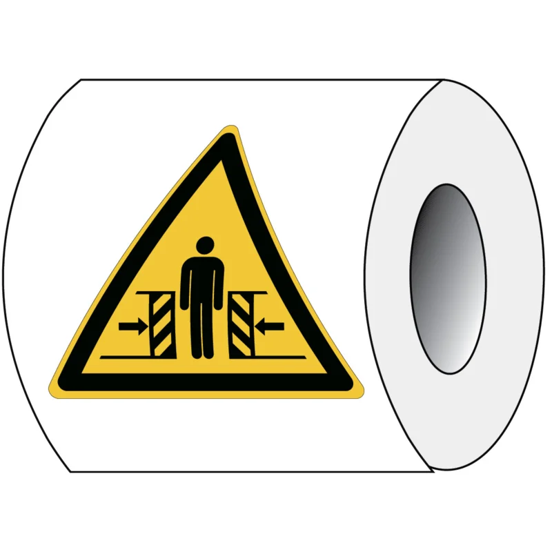Brady - Waarschuwingspictogram - ISO Veiligheidspictogram - Waarschuwing knellingsgevaar - PIC W019-Tri 025-PE-ROLL/1 - 829126 - 86829126 Laatste Versie