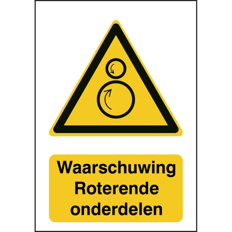 Brady - Waarschuwingspictogram - ISO 7010 Pictogrammen - Waarschuwing Roterende onderdelen - STNL W025-210x297-PP-CRD/1 - 830060 - 86830060 Speciale Aanbieding