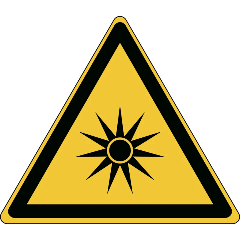 Brady - Waarschuwingspictogram - ISO Veiligheidspictogram - Waarschuwing Optische straling - PIC W027-Tri 015-PE-SHEET/1 - 830309 - 86830309 Lage Prijs