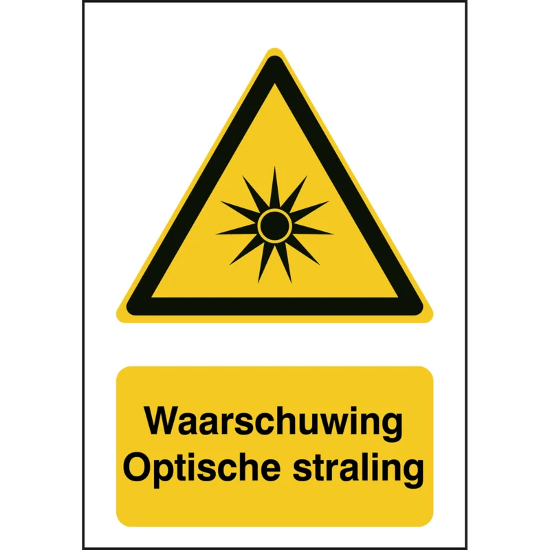 Brady - Waarschuwingspictogram - ISO 7010 Pictogrammen - Waarschuwing Optische straling - STNL W027-148x210-PP-CRD/1 - 830355 - 86830355 Koop Vandaag