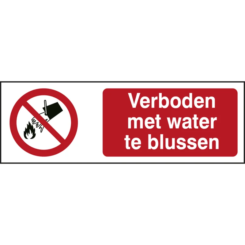 Brady - Verbodspictogram - ISO 7010 Pictogrammen - Verboden met water te blussen - 823236 - 823236 - 87823236 Alleen Vandaag