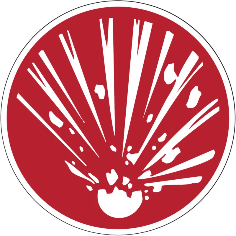 Beperkte Voorraad Brady - Waarschuwingspictogram - Pictogram voor Brandbestrijding - Explosieve stoffen - PIC 489-DIA 100-B7541 - 223013 - 86223013
