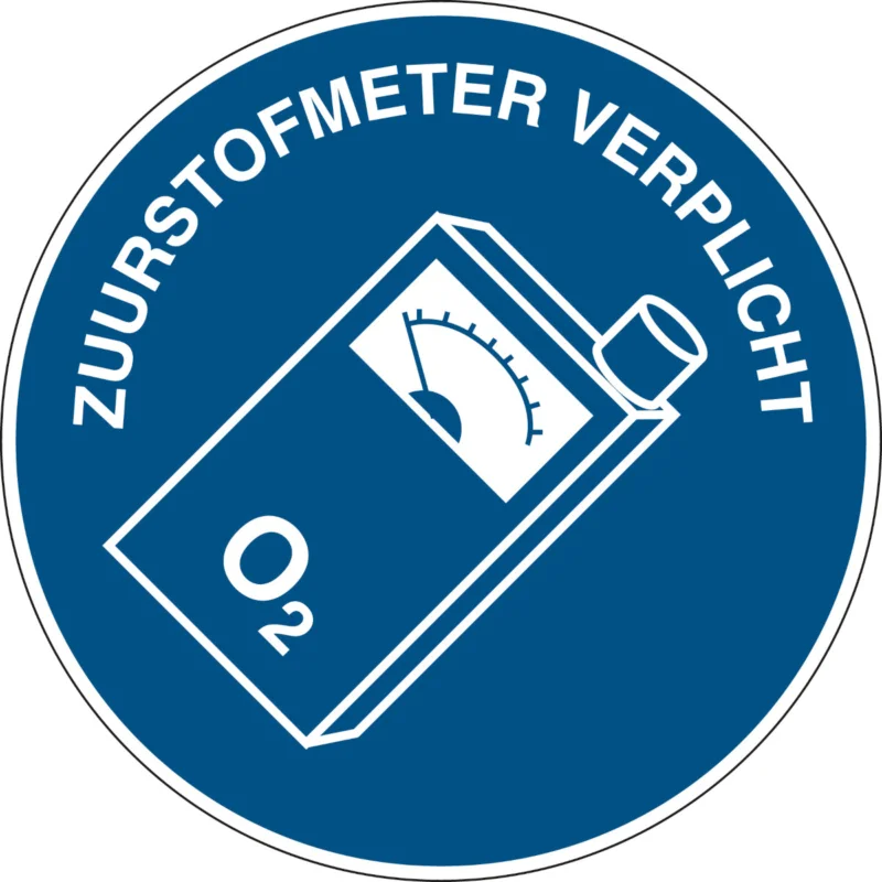 Brady - Gebodspictogram - Gebodspictogram - Zuurstofmeter verplicht - PIC 1206-DIA 100-B7541 - 803662 - 86803662 Laatste Versie
