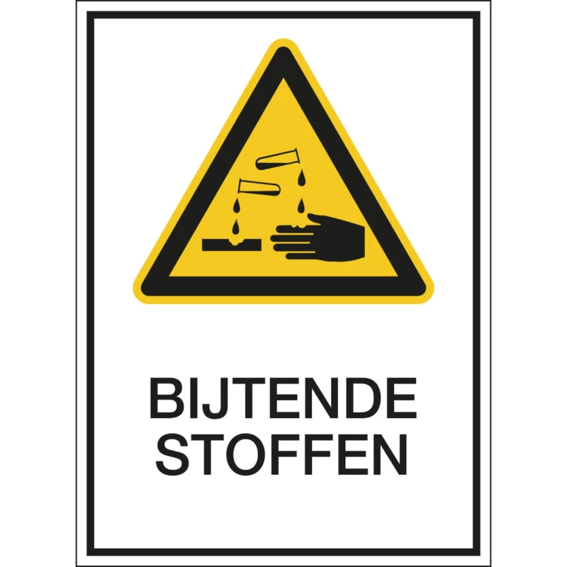 Brady - Waarschuwingspictogram - A4 Sign - Bijtende stoffen - PIC 303-N-A4-B7541 - 808951 - 86808951 Premium
