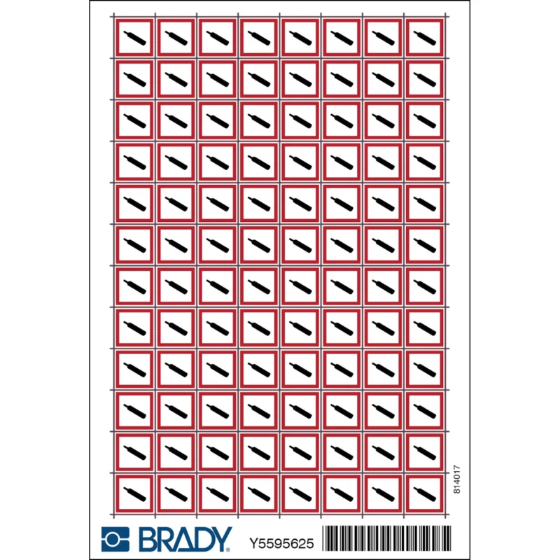 Brady - Gevaarlijke stoffen pictogram - GHS Symbool - GHS04 - Houder onder druk - MINI PIC1804-10X10-GHS04/96 - 814017 - 86814017 Hete Deal