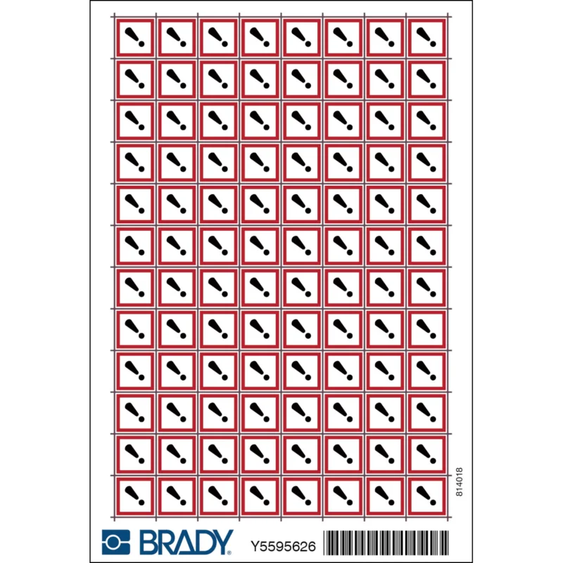 Brady - Gevaarlijke stoffen pictogram - GHS Symbool - GHS07 - Schadelijk - MINI PIC1805-10X10-GHS07/96 - 814018 - 86814018 Gratis Retour