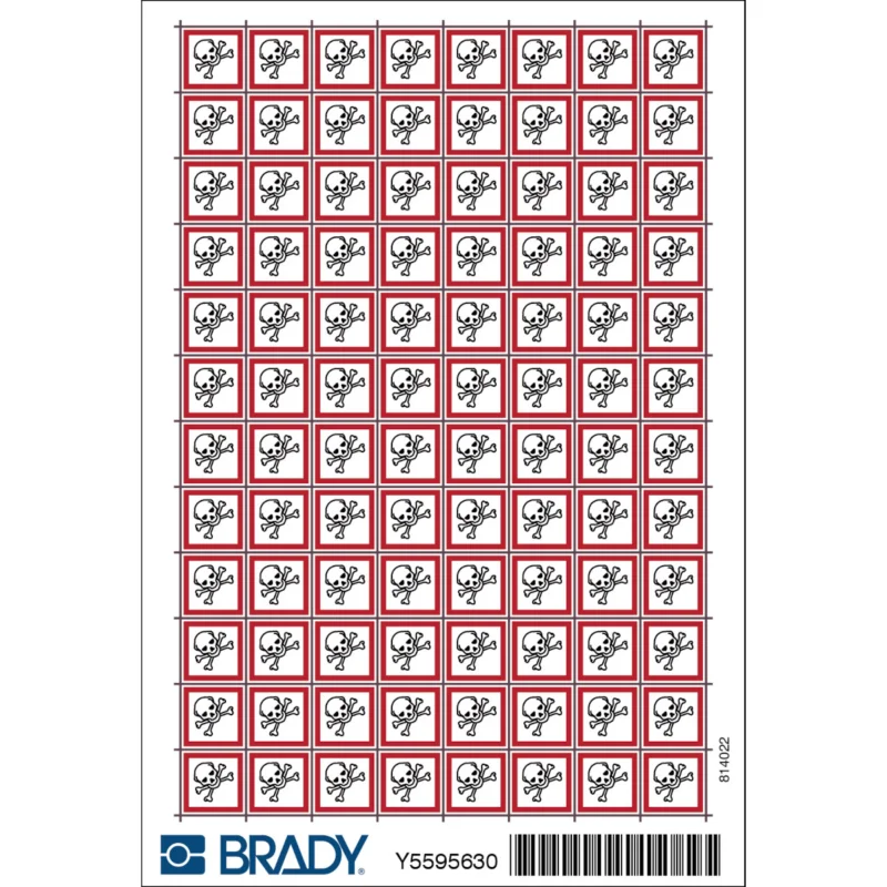 Beperkt Aanbod Brady - Gevaarlijke stoffen pictogram - GHS Symbool - GHS06 - Giftig - MINI PIC1809-10X10-GHS06/96 - 814022 - 86814022