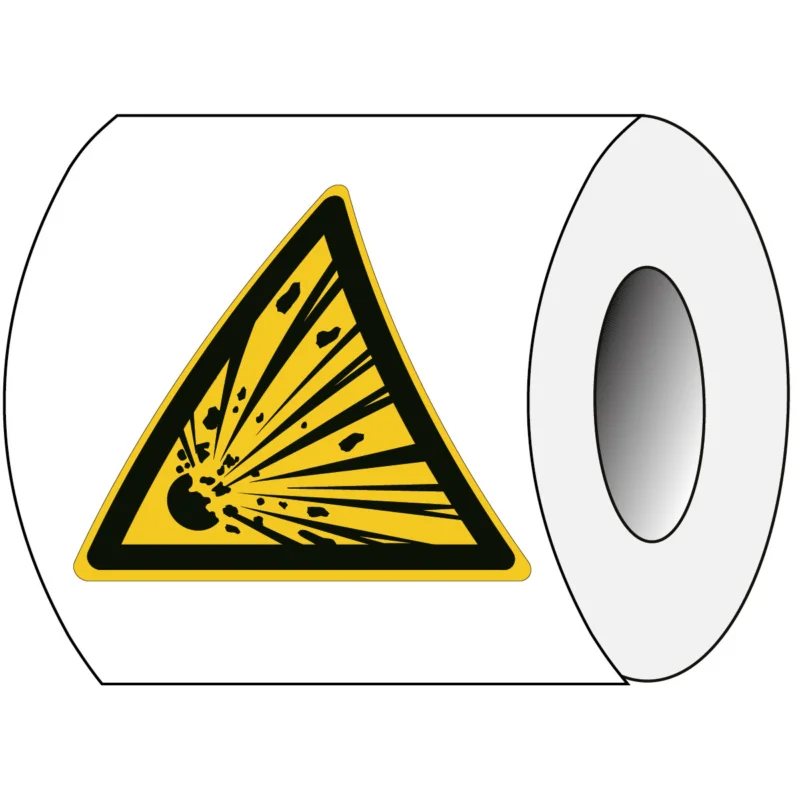 Brady - Waarschuwingspictogram - ISO Veiligheidspictogram - Waarschuwing Explosieve Stoffen - PIC W002-Tri 025-PE-ROLL/1 - 816661 - 86816661 Koopje