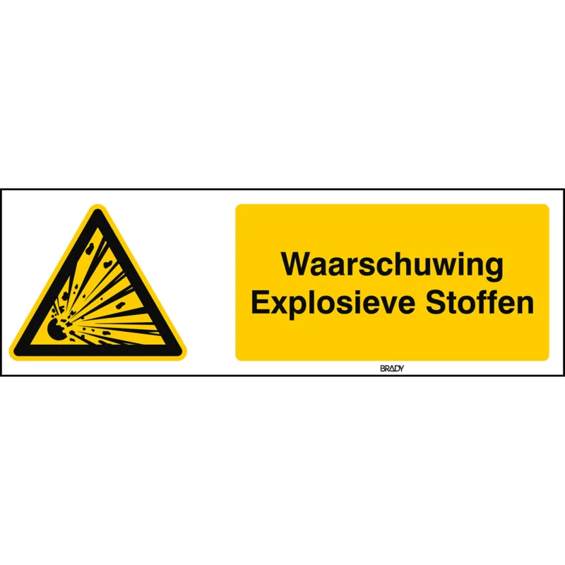 Brady - Redding- & evacuatiepictogram - ISO 7010 Pictogrammen - Waarschuwing Explosieve Stoffen - STNL W002-297x105-AL-CRD/1 - 816718 - 86816718 Voordeelprijs