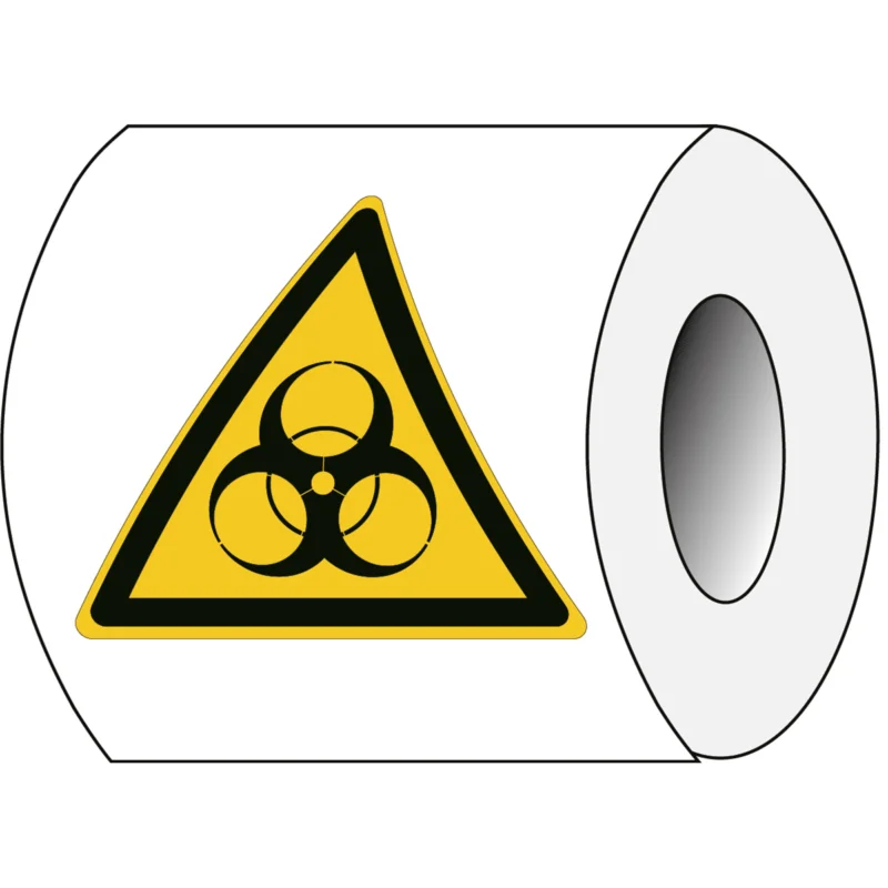 Brady - Waarschuwingspictogram - ISO Veiligheidspictogram - Waarschuwing Biologisch besmettingsgevaar - PIC W009-Tri 100-PE-ROLL/1 - 827650 - 86827650 Gereduceerde Prijs