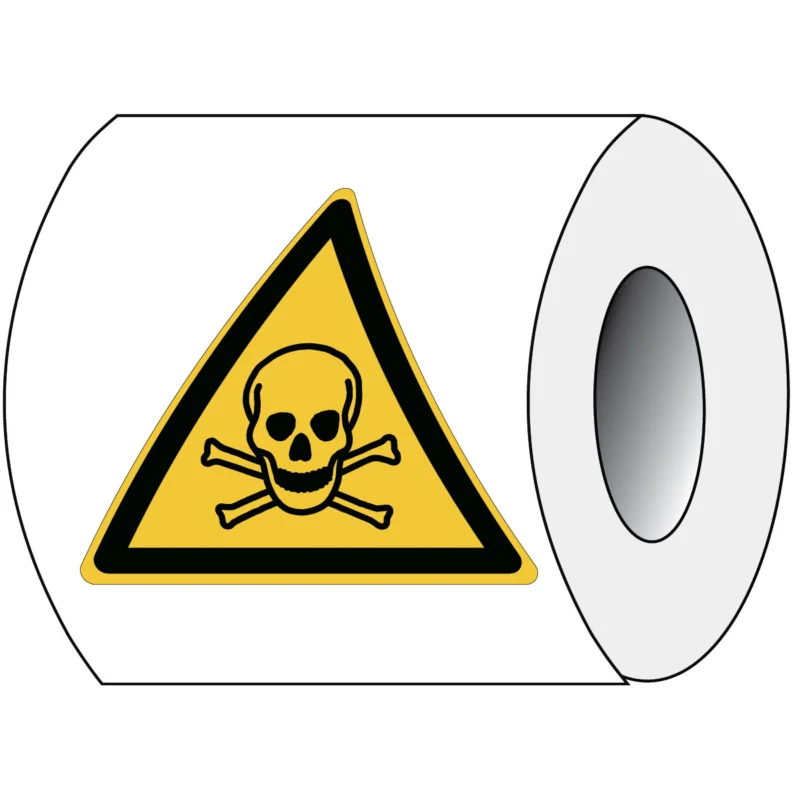 Brady - Waarschuwingspictogram - ISO Veiligheidspictogram - Waarschuwing Giftige Stoffen - PIC W016- Tri 050-PE-ROLL/1 - 828684 - 86828684 Direct Verzonden