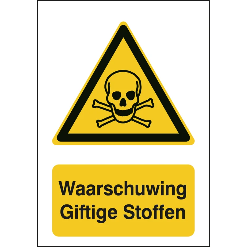 Brady - Redding- & evacuatiepictogram - ISO 7010 Pictogrammen - Waarschuwing Giftige Stoffen - STNL W016-210x297-PE-CRD/1 - 828720 - 86828720 Voordeelprijs