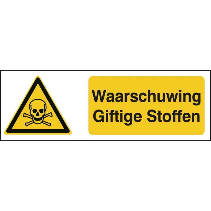 Brady - Redding- & evacuatiepictogram - ISO 7010 Pictogrammen - Waarschuwing Giftige Stoffen - STNL W016-450x150-AL-CRD/1 - 828740 - 86828740 Fabrieksprijs