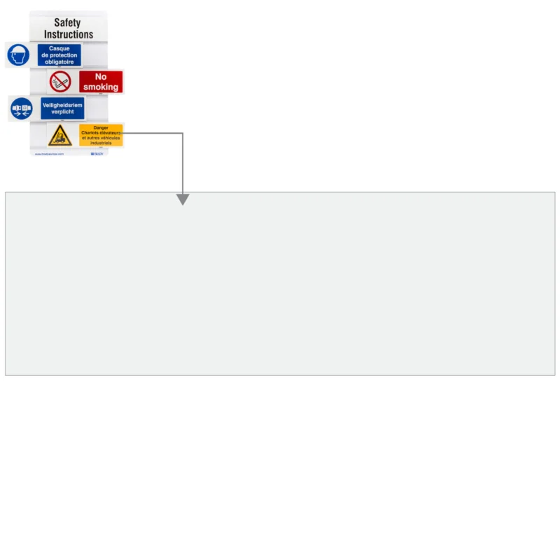 Brady - Overige pictogrammen - Verwisselbare veiligheidsborden – Blanco inschuifbord, liggend formaat - SLIDER INSERT-PP-450x150mm-BLANK - 195905 - 86195905 Koop Online