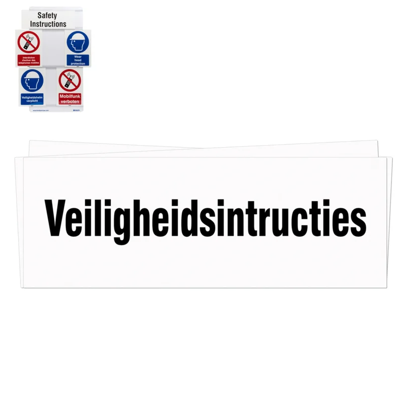 Brady - Overige pictogrammen - Verwisselbare veiligheidsborden – Titel Veiligheidsintructies - SLIDER TITLE-PP-296x150mm-NL340 - 195921 - 86195921 Weekendaanbieding