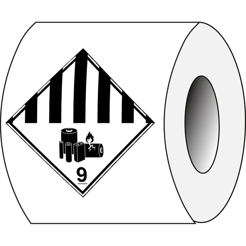 Brady - Gevaarlijke stoffen pictogram - Vervoerspictogram – ADR 9A – Lithiumbatterijmarkering - T/ADR9A-LBM/NT/PE/100X100/250 - 198519 - 86198519 Op = Op