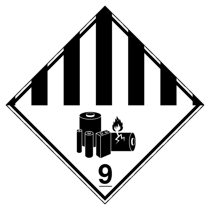 Brady - Gevaarlijke stoffen pictogram - Vervoerspictogram – ADR 9A – Lithiumbatterijmarkering - T/ADR9A-LBM/NT/PE/297X297/1 - 198521 - 86198521 Gratis Retour
