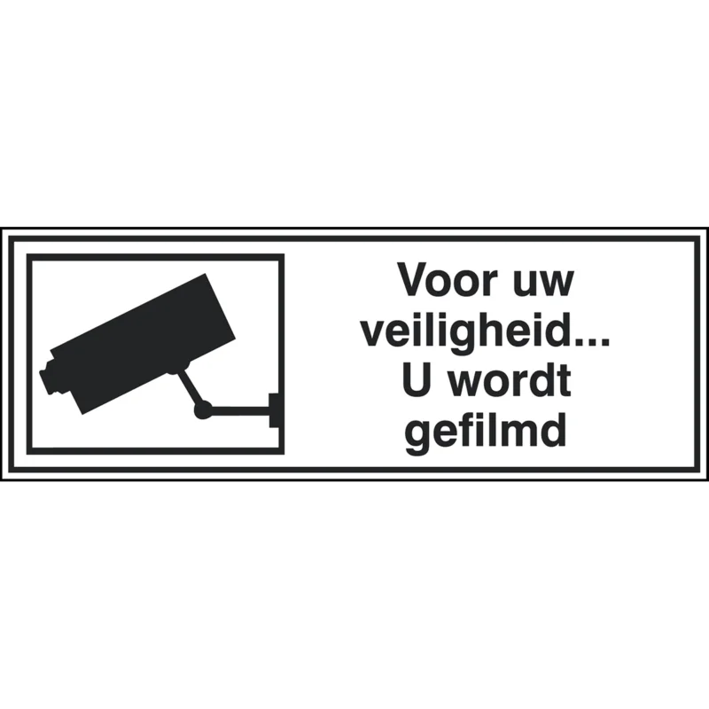 Dagaanbieding Brady - Overige pictogrammen - Informatietekens - Voor uw veiligheid… U wordt gefilmd - Voor uw veiligheid... U wordt gefilmd - STN 892-297X105-B7541 - 230954 - 86230954