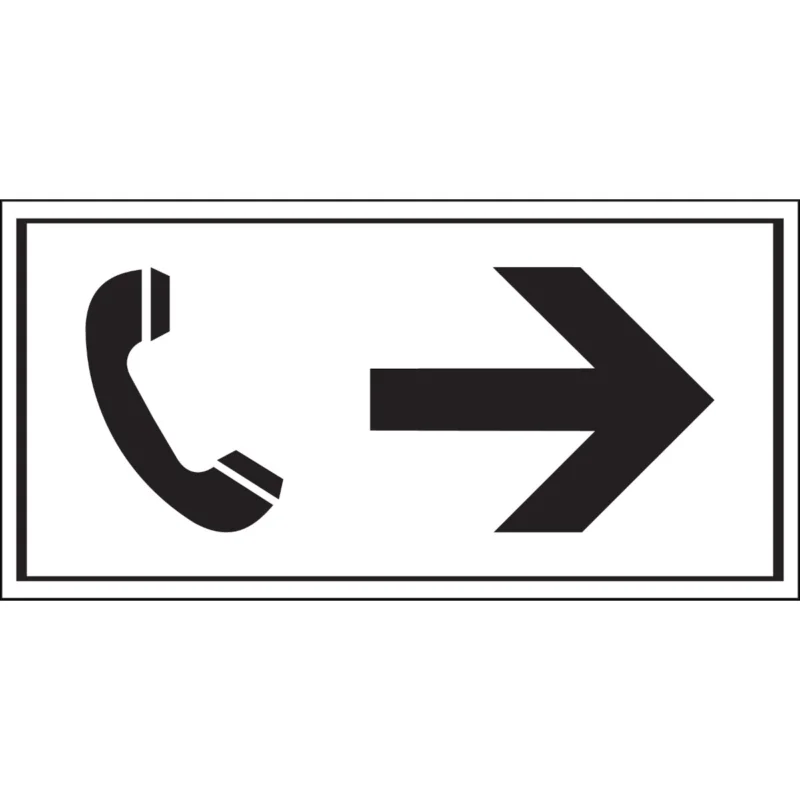 Brady - Overige pictogrammen - Informatietekens - Richtingsaanduiding telefoon - PIC 459-150X075-B7541 - 250559 - 86250559 Actieprijs